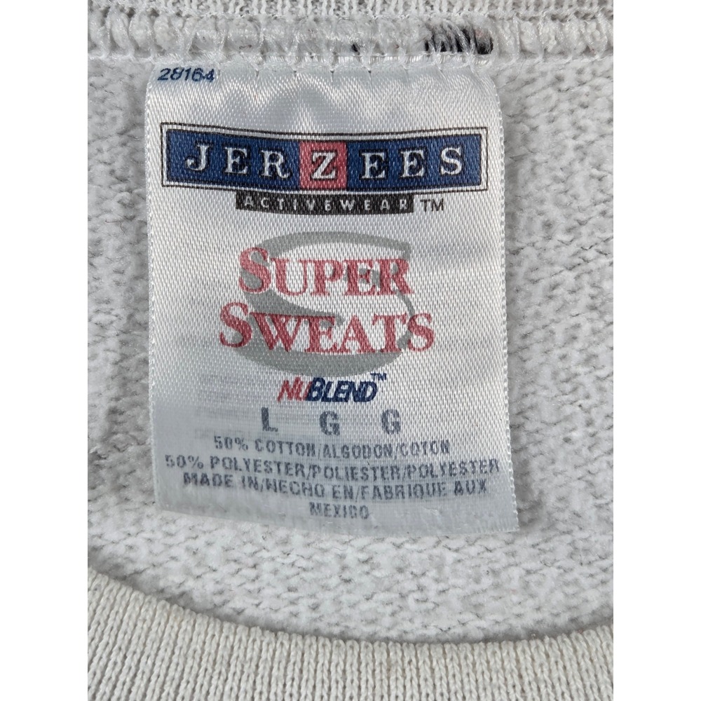 Jerzees Sweatshirt Large Cream Unisex Reading Is Fun Books Embroidered Vintage - Picture 5 of 7